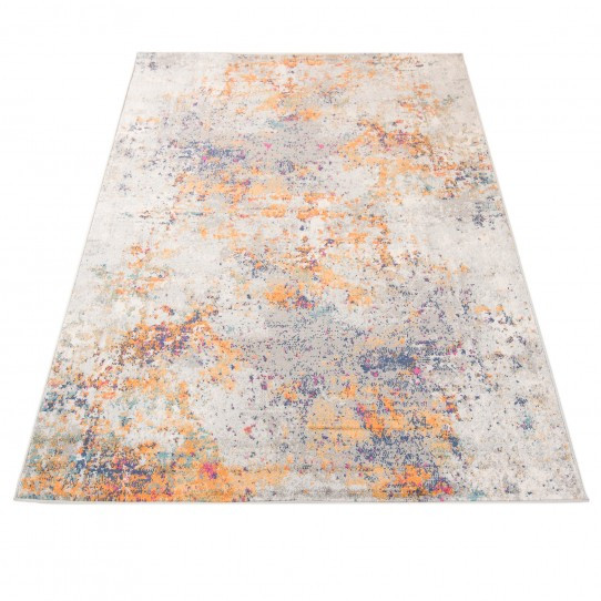 Koberec DENVER G029D FAA - biely, tmavomodrý