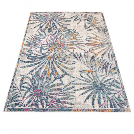 Koberec DENVER G051B FAA - biely, tmavomodrý