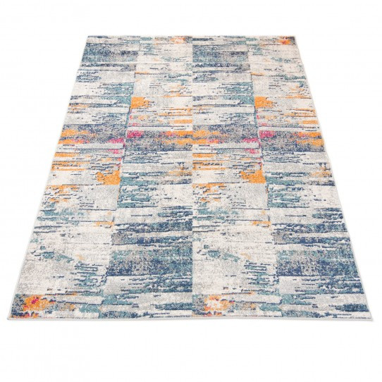 Koberec DENVER G053A FAA - biely, tmavomodrý