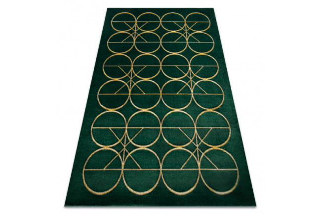 Levně Koberec EMERALD exkluzivní 1010 glamour, styl kruhy flekově zelený/zlatý