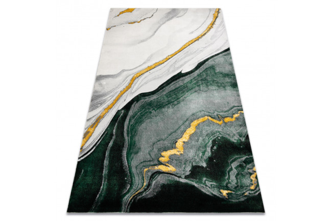 Koberec EMERALD exkluzívny 1017 glamour, styl marmur fľaškovo zelený / zlatý