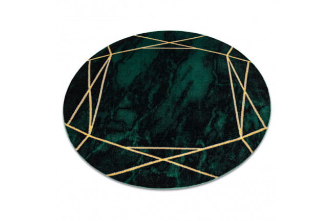 Koberec EMERALD exkluzívny 1022 kruh - glamour, marmur, geometrický zelený/zlatý