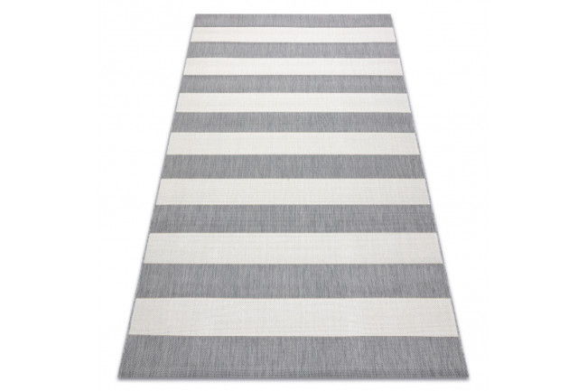 Levně Koberec Floorlux sizal flat 48644/637- Pásy šedě bílý