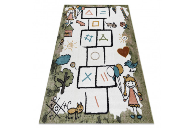 Koberec FUN Hop Klasy, zvieratká - zelený
