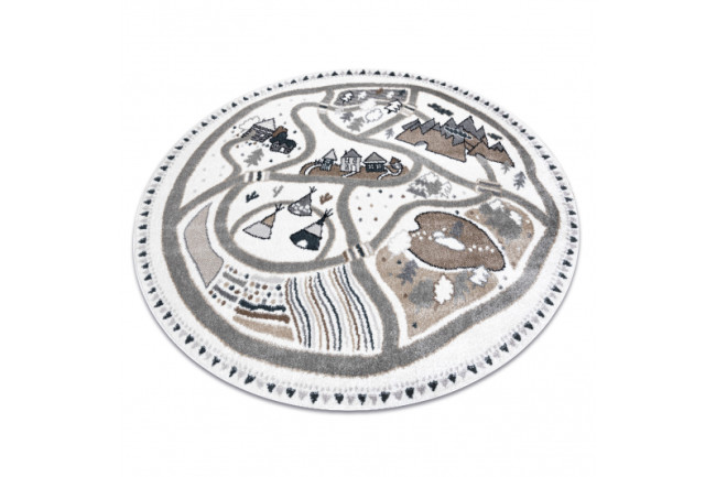 Koberec FUN Land dedina, ulica - krémový kruh