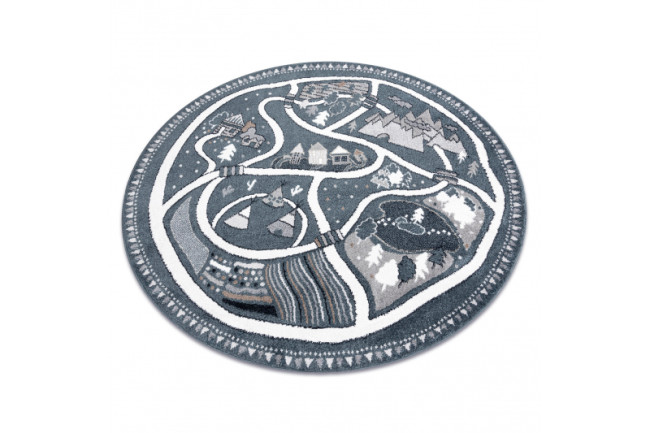 Koberec FUN Land dedina, ulica - modrý kruh