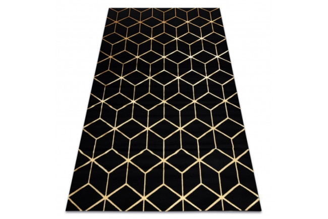 Koberec GLOSS 409C 86 3D kocka glamour - čierny, zlatý