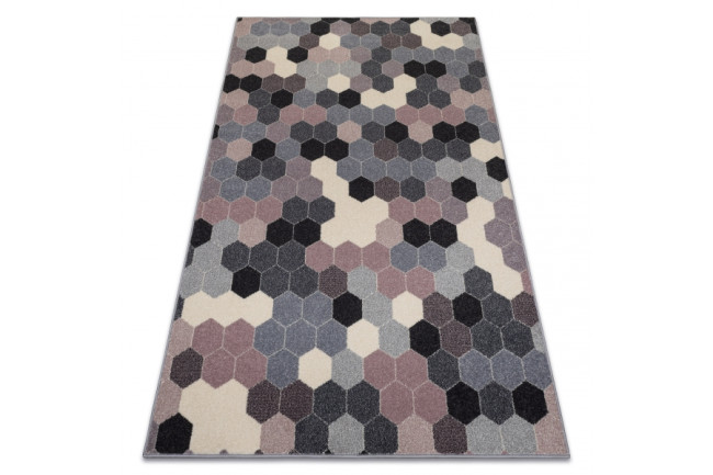 Koberec HEOS 78537 sivý / ružový / krém HEXAGON