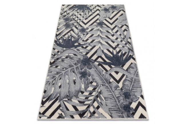 Koberec HEOS 78540 krém / nebeský LÍSTIE DŽUNGĽA