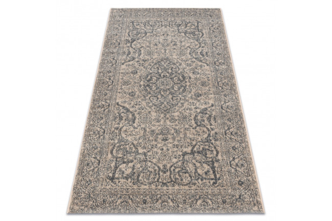 Levně Koberec JADE 45018/100 Ornament, ramka béžový / modrý