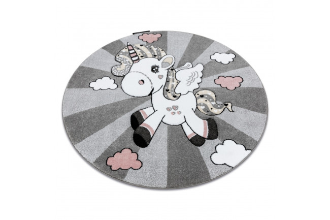 Koberec KRUH PETIT UNICORN JEDNOROŽEC sivý