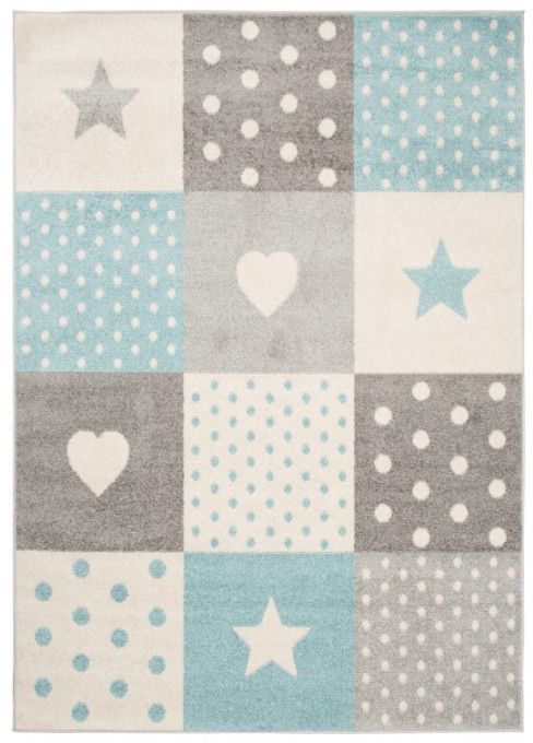 Koberec LAZUR C573A biely / tyrkysový