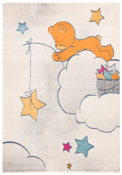 Koberec LILA H186A FAA biely / oranžový