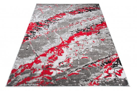Koberec MAYA Q543A PP ESM červený / biely / sivý