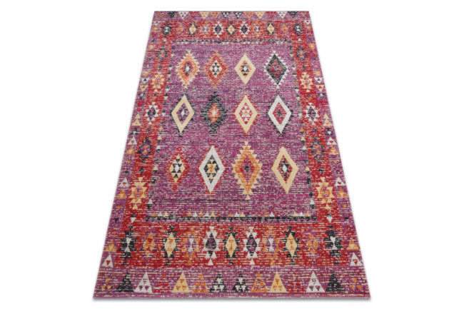 Levně Koberec MUNDO D7701 romby, boho outdoor růžový/béžový