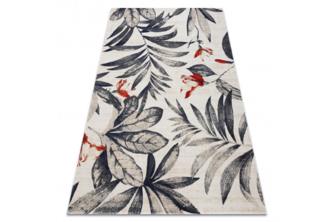 Koberec MUNDO E7181 lístie outdoor béžový / čierny