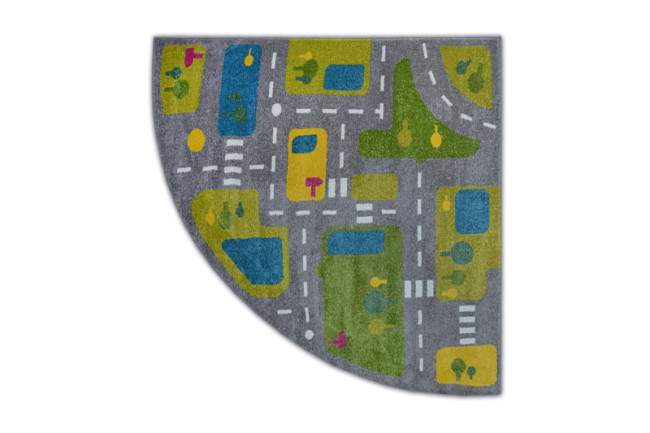 Koberec PAINT štvrťkruh G4777 - Uličky sivý/krém