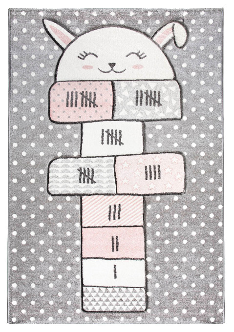 Koberec PASTEL BUNNY sivý