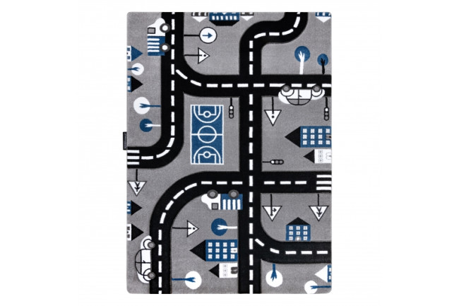 Koberec PETIT CITY MESTO ULICE ULIČKY sivý