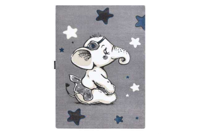 Koberec PETIT ELEPHANT SLONÍK HVIEZDY sivý