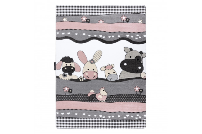 Koberec PETIT FARM FARMA ZVIERATKÁ ružový