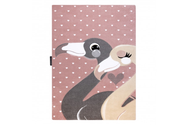 Koberec PETIT FLAMINGOS FLAMING SRDIEČKA ružový