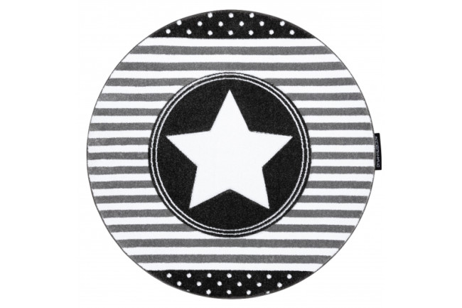 Koberec PETIT STAR HVIEZDA kruh sivý