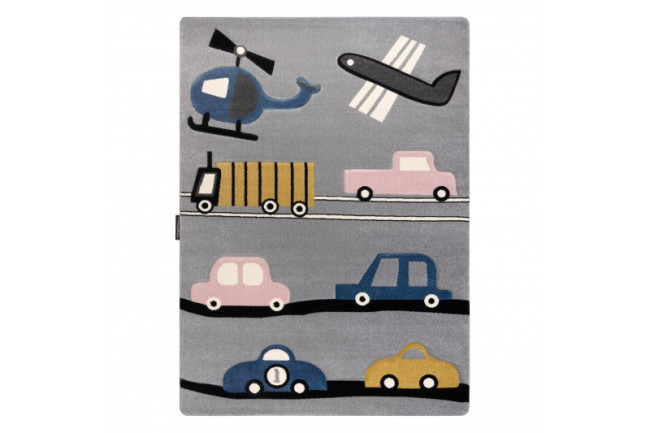 Koberec PETIT TOYS HRAČKY AUTÁ sivý