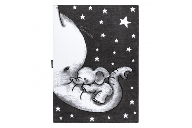 Koberec PETIT TRUMPET TRÚBA SLONIA SLONÍK HVIEZDY sivý