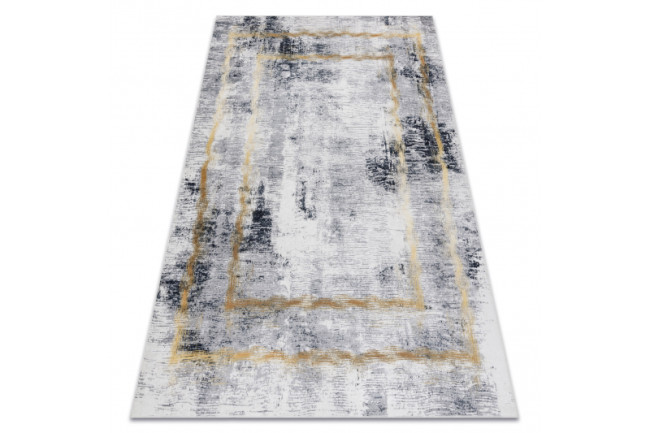 Koberec protišmykový ANDRE 1065 Ramka, vintage - sivý / zlatý