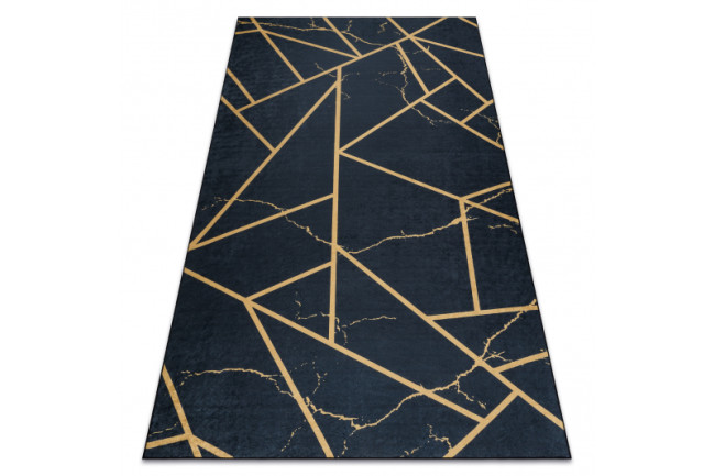 Koberec protišmykový ANDRE 1222 Marmur, geometrický - čierny