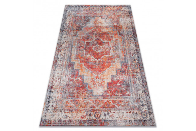 Koberec protišmykový ANDRE 1684 Ramka, vintage - červený