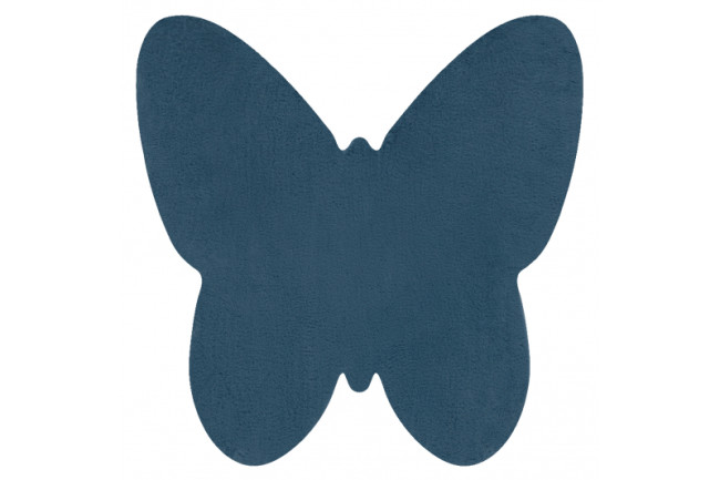 Koberec protišmykový SHAPE 3150 Motýľ Shaggy - modrý plyš