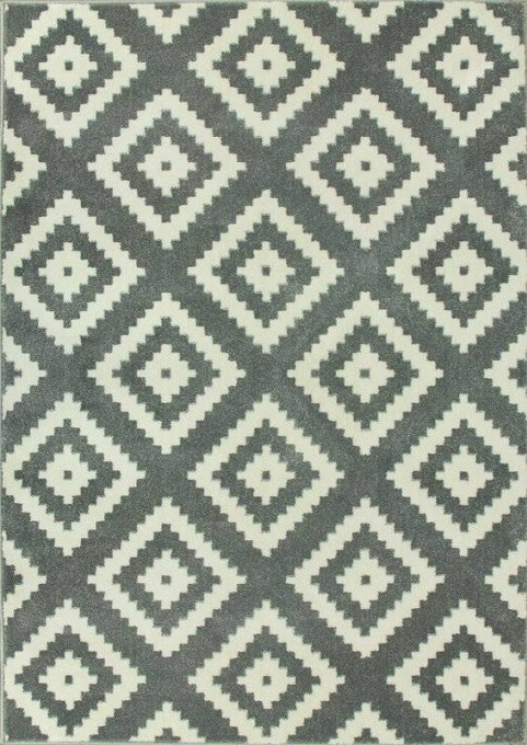 Koberec Rainbow 11212/190 romby biely / sivy