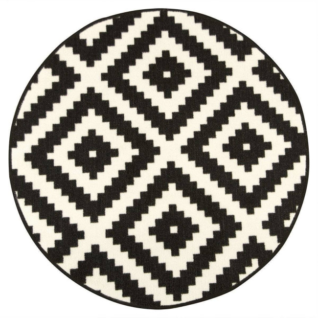 Koberec Romby čierny / biely