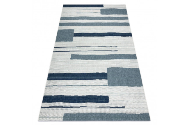 Koberec SIZAL COLOR 19676369 Línie béžový/ modrý