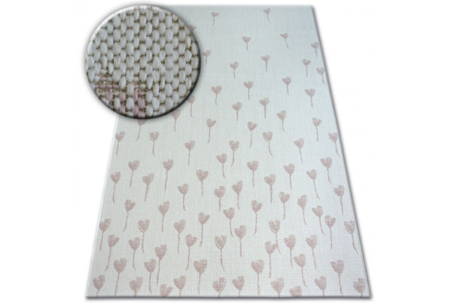 Koberec SIZAL FLAT 48779/526 Kvietky krém ružový