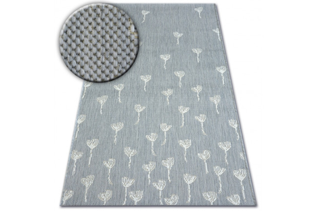 Koberec SIZAL FLAT 48779/637 Kvety sivý/krém