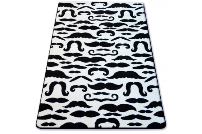 Koberec SKETCH - FA67 krém / čierny - fúzy