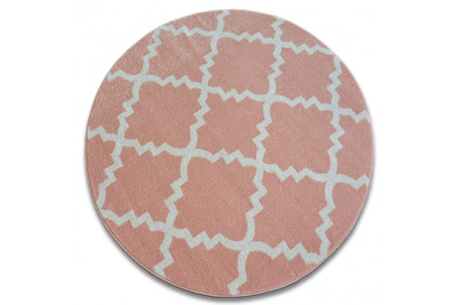 Koberec SKETCH kruh F343 ružovo / krémový