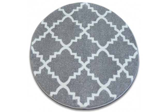 Koberec SKETCH kruh F343 sivo / biely