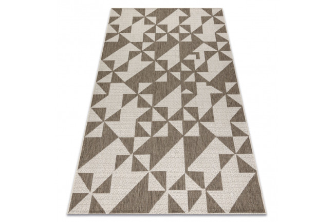 Levně Koberec šňůrkový SIZAL FLOORLUX 20489 champagne / taupe trojúhelníky