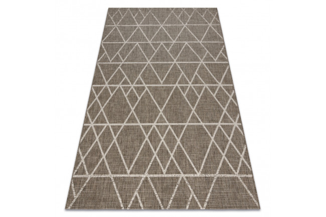 Levně Koberec šňůrkový SIZAL FLOORLUX 20508 taupe / champagne trojúhelníky