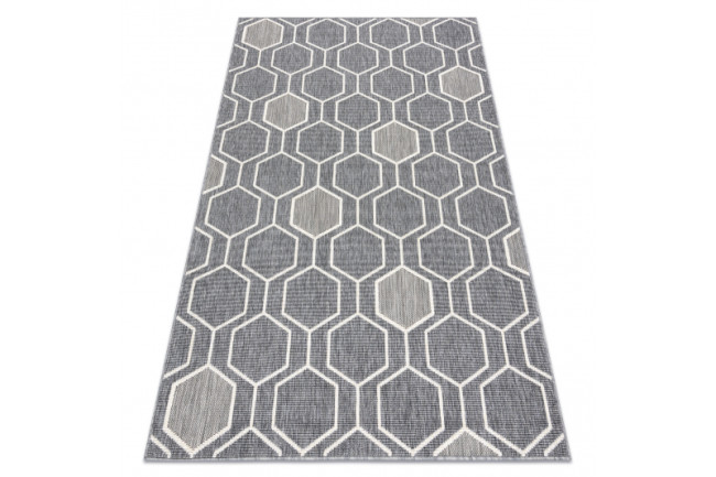 Koberec SPRING 20409332 Hexagon šnúrkový - sivý