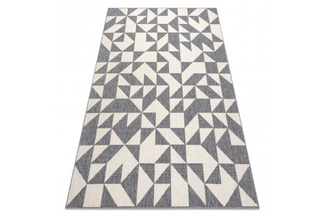 Koberec SPRING 20414332 trojuholníky - sivý / krém