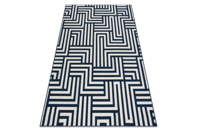 Koberec SPRING 20421994 labyrint - krémový / modrý