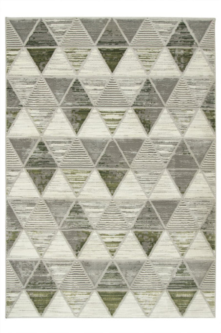 Koberec Texas 122 Trojuholníky zelený / sivý