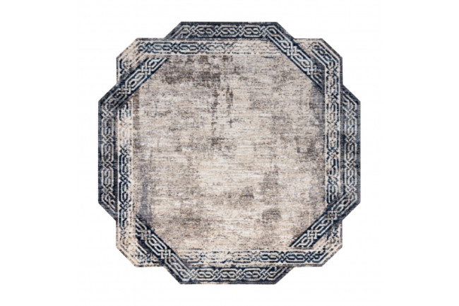 Koberec TINE 75425B Vintage rám - sivý / granát