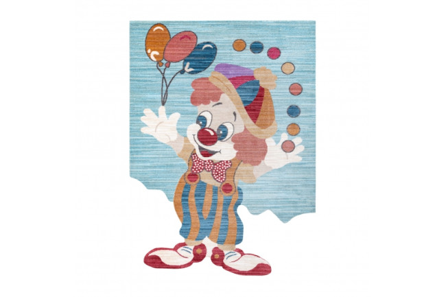 Levně Koberec TOYS 75328 Klaun - granát, tyrkys / červený, fuchsie