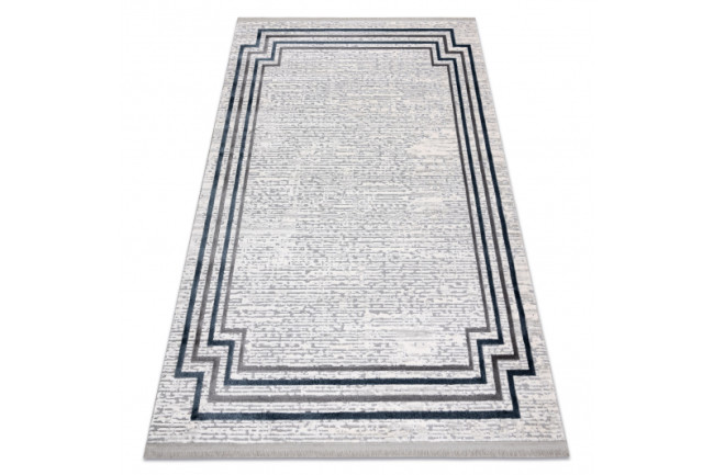 Koberec TULS 51242 Ramka slonia kosť / modrý